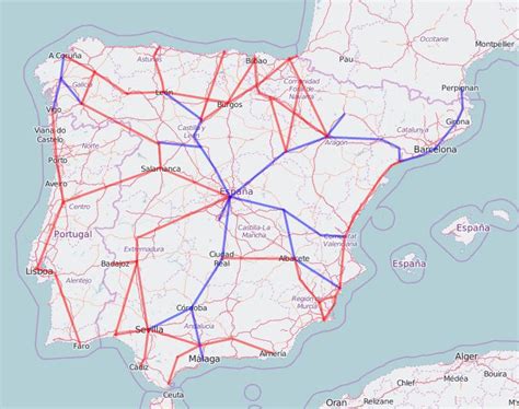 map of train routes in spain and portugal